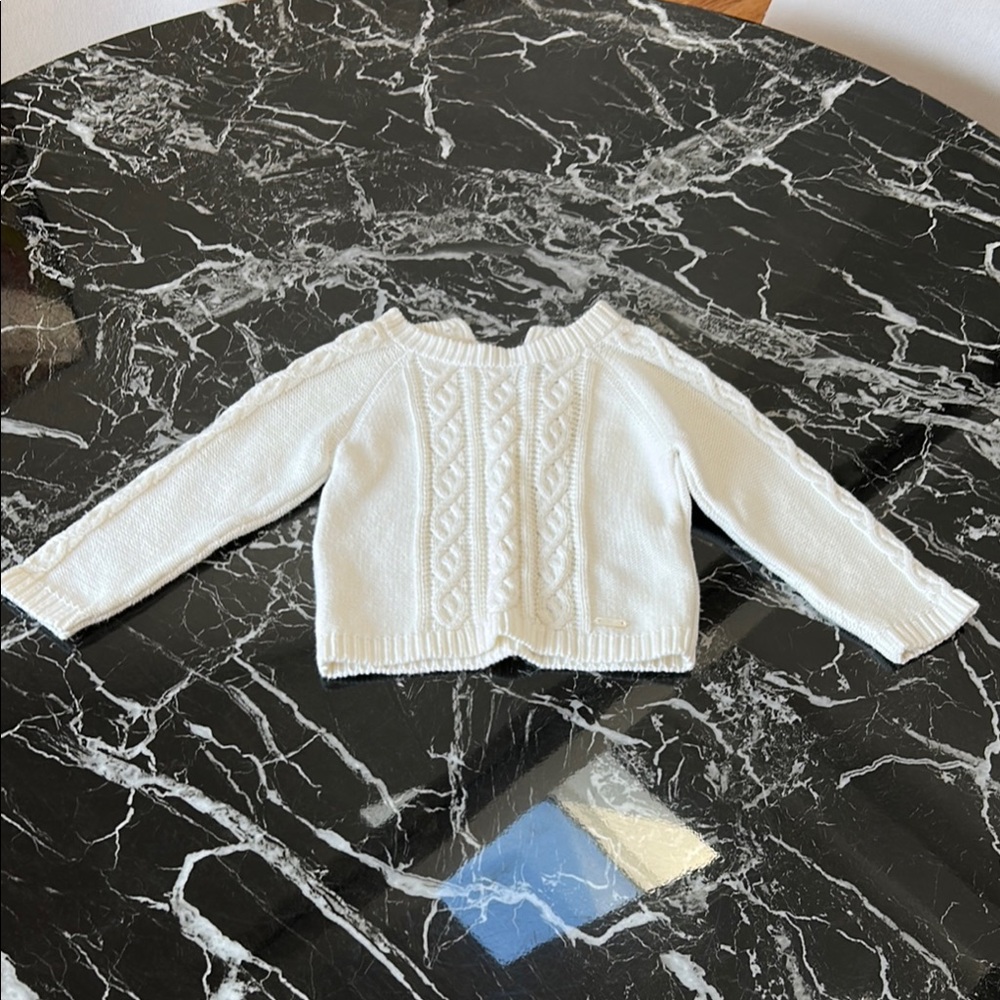 Dior White Cable Knit Sweater
